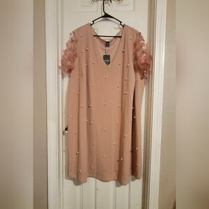 SHEIN Pink Floral Sleeve Dress